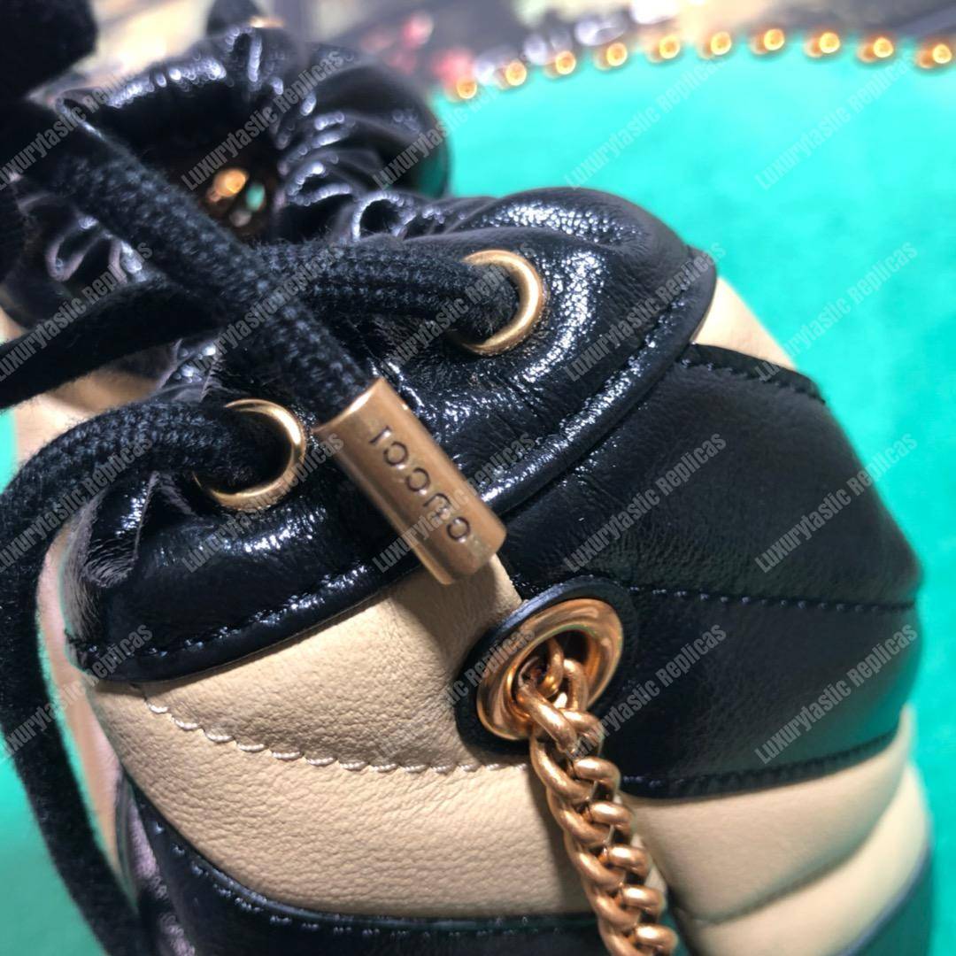 G*u*i gg marmont mini bucket bag black beige