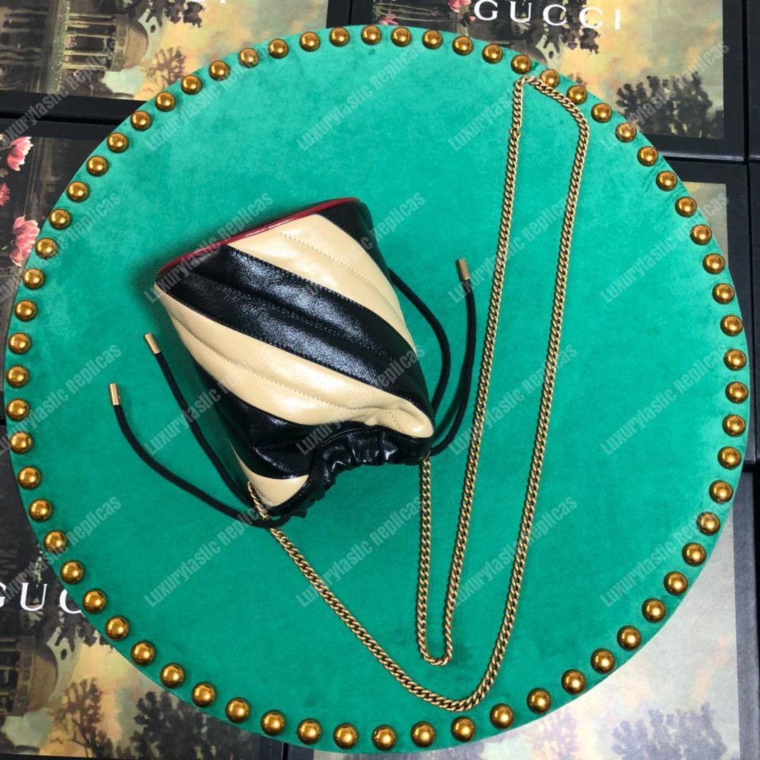 G*u*i gg marmont mini bucket bag black beige