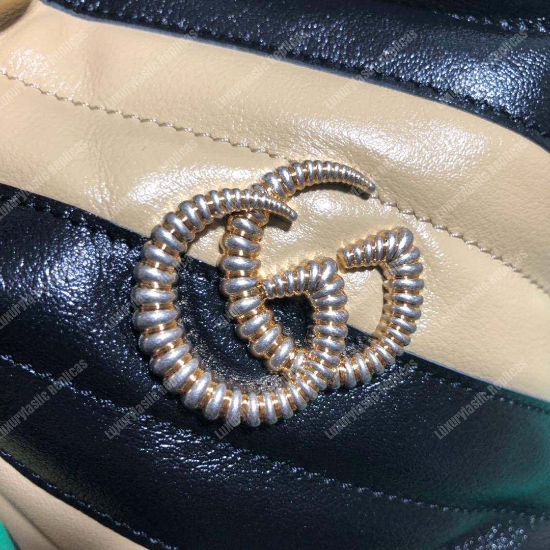 G*u*i gg marmont mini bucket bag black beige