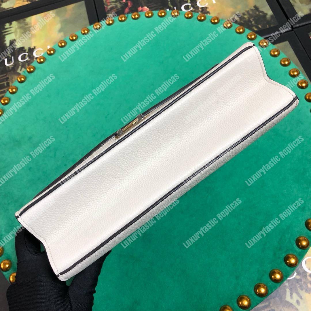 G*u*i zumi grainy leather small shoulder bag white