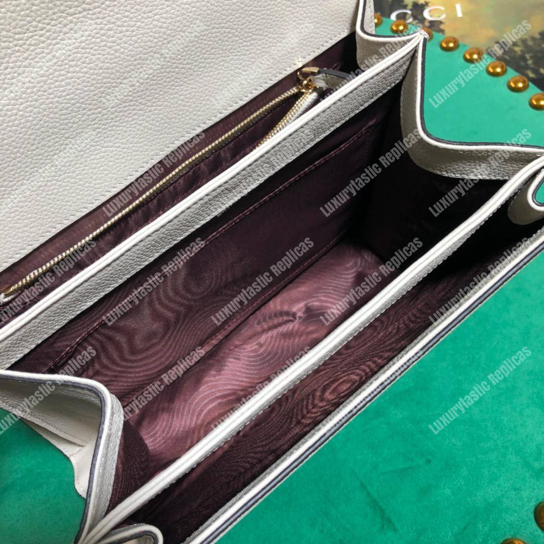 G*u*i zumi grainy leather small shoulder bag white