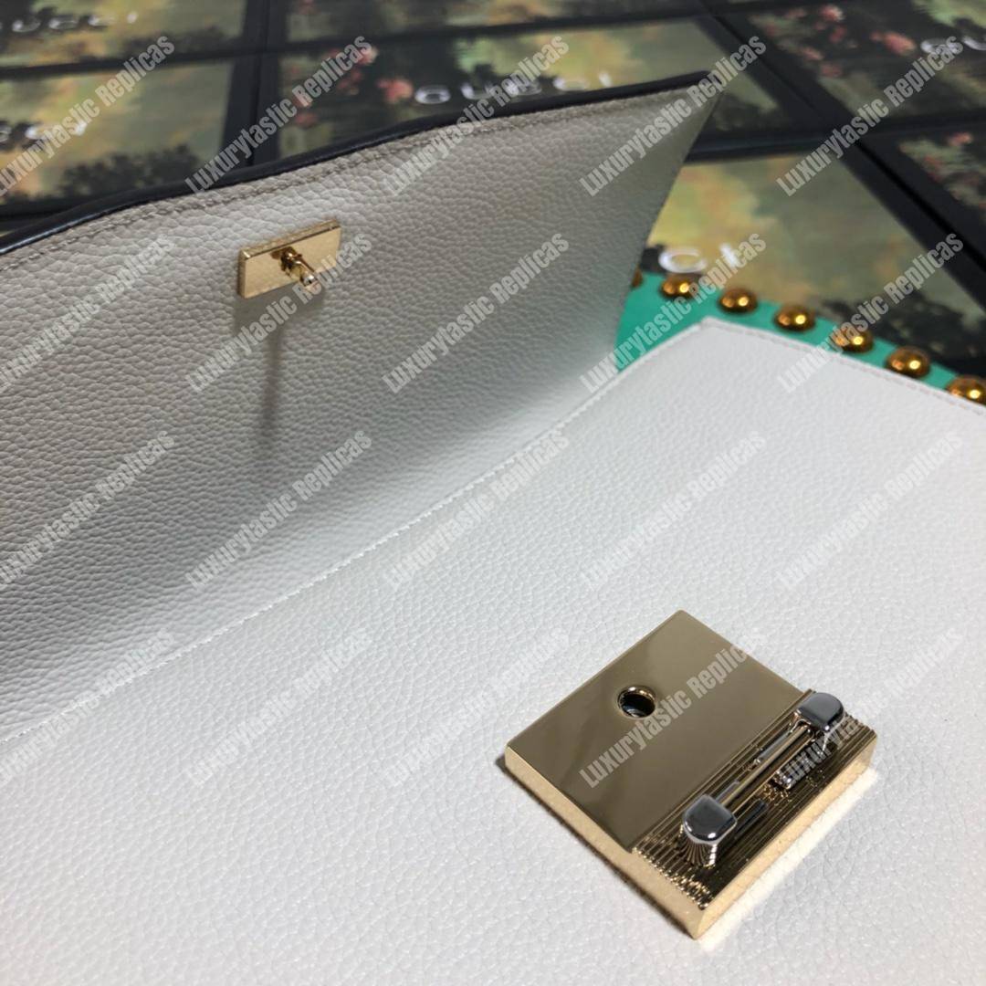 G*u*i zumi grainy leather small shoulder bag white