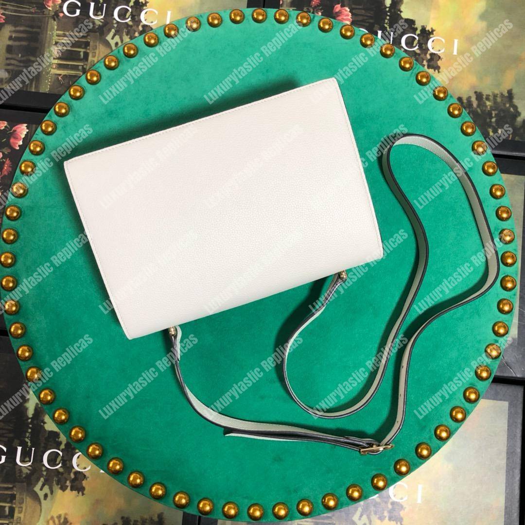 G*u*i zumi grainy leather small shoulder bag white