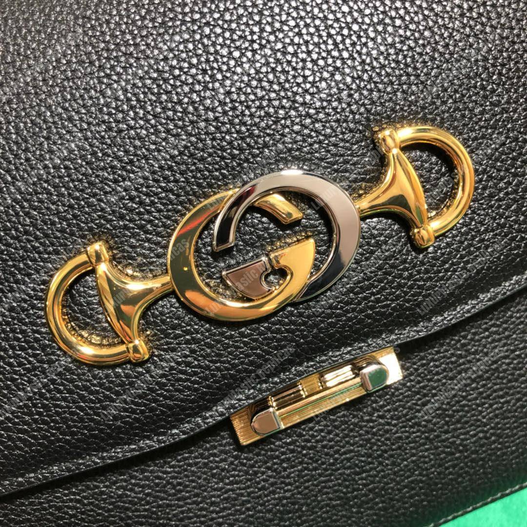 G*u*i zumi grainy leather small shoulder bag black