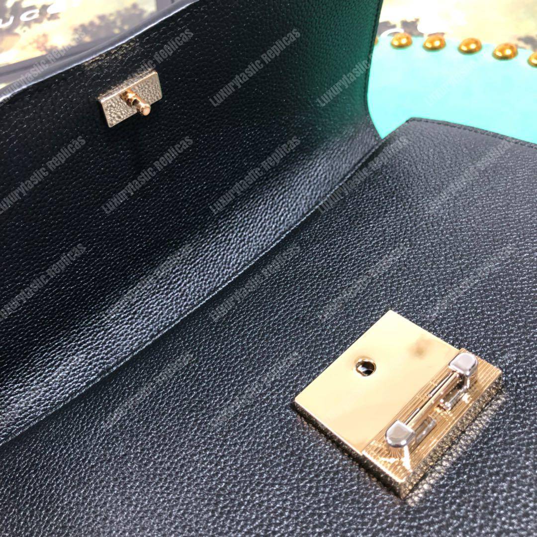 G*u*i zumi grainy leather small shoulder bag black