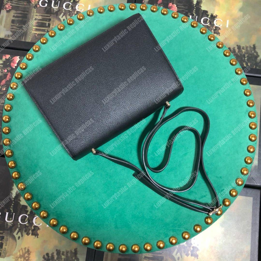 G*u*i zumi grainy leather small shoulder bag black