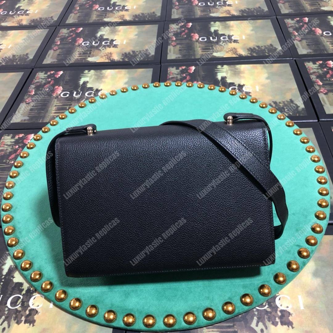 G*u*i zumi grainy leather small shoulder bag black