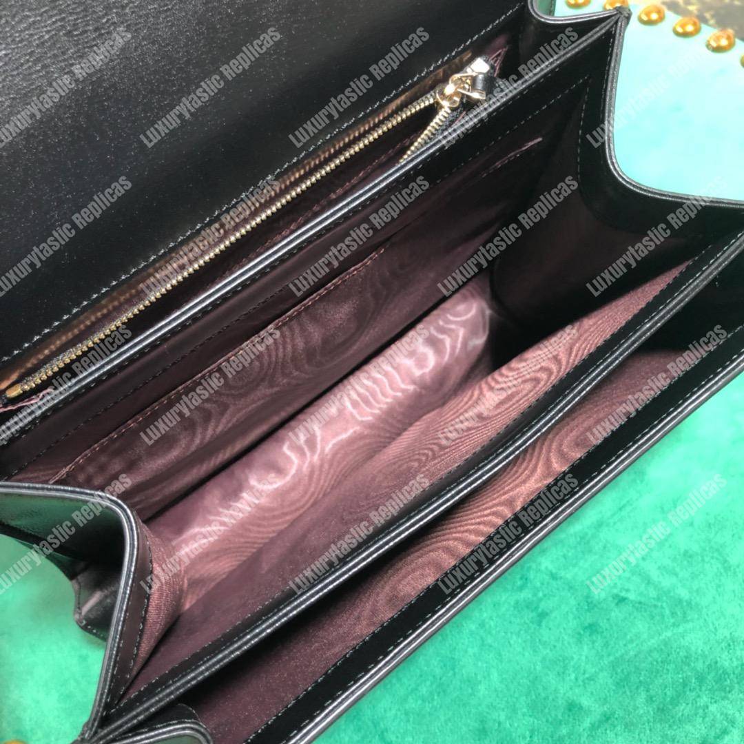 G*u*i zumi smooth leather small shoulder bag black