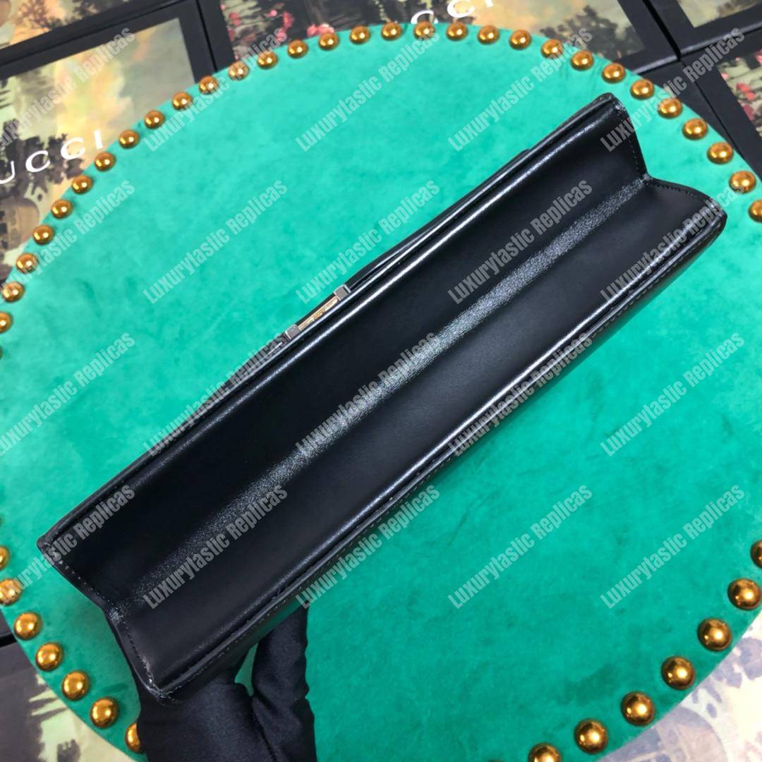 G*u*i zumi smooth leather small shoulder bag black