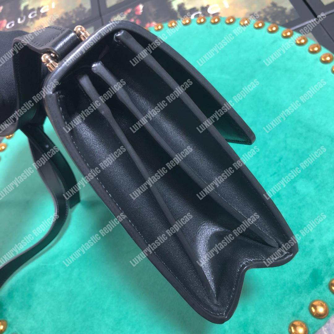 G*u*i zumi smooth leather small shoulder bag black