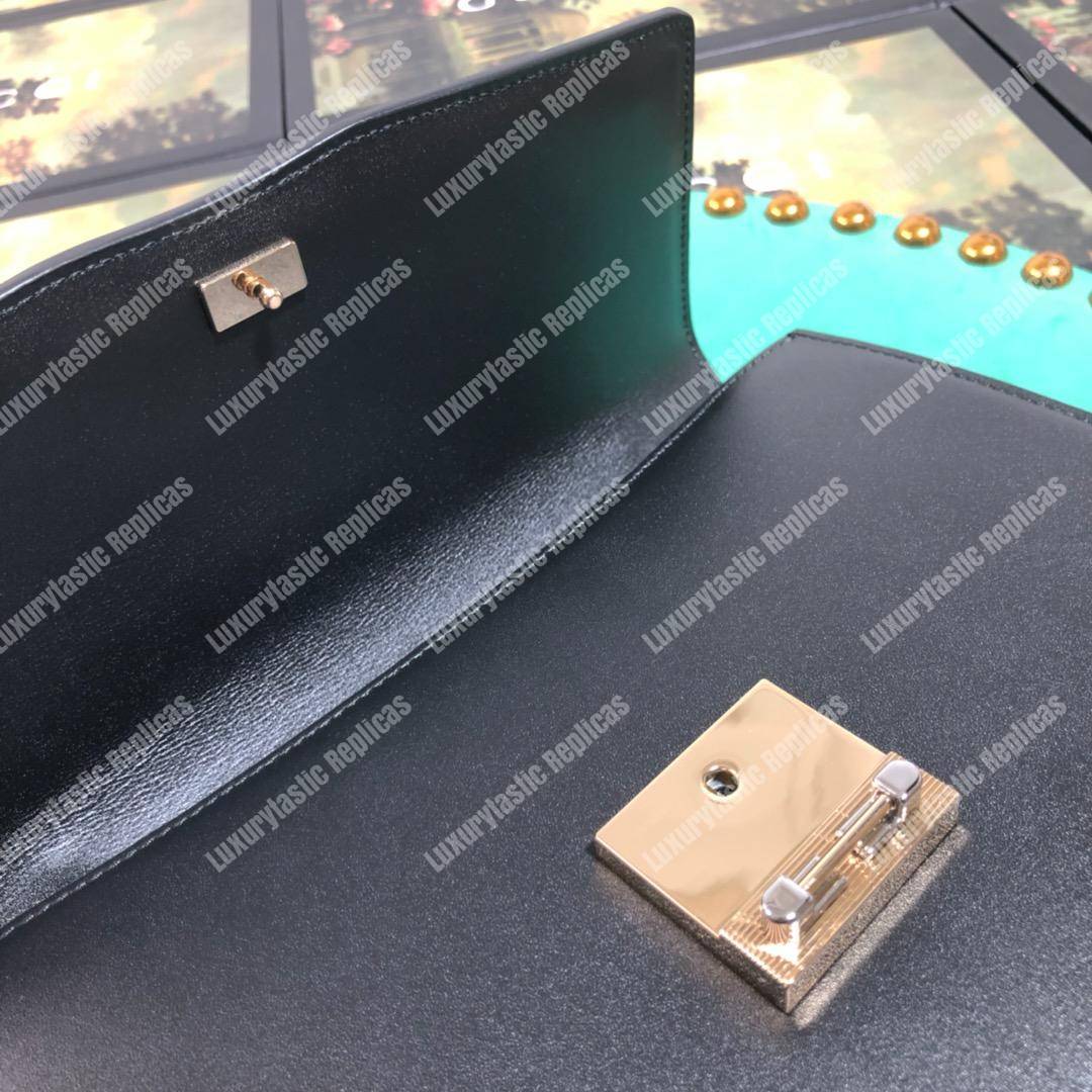 G*u*i zumi smooth leather small shoulder bag black