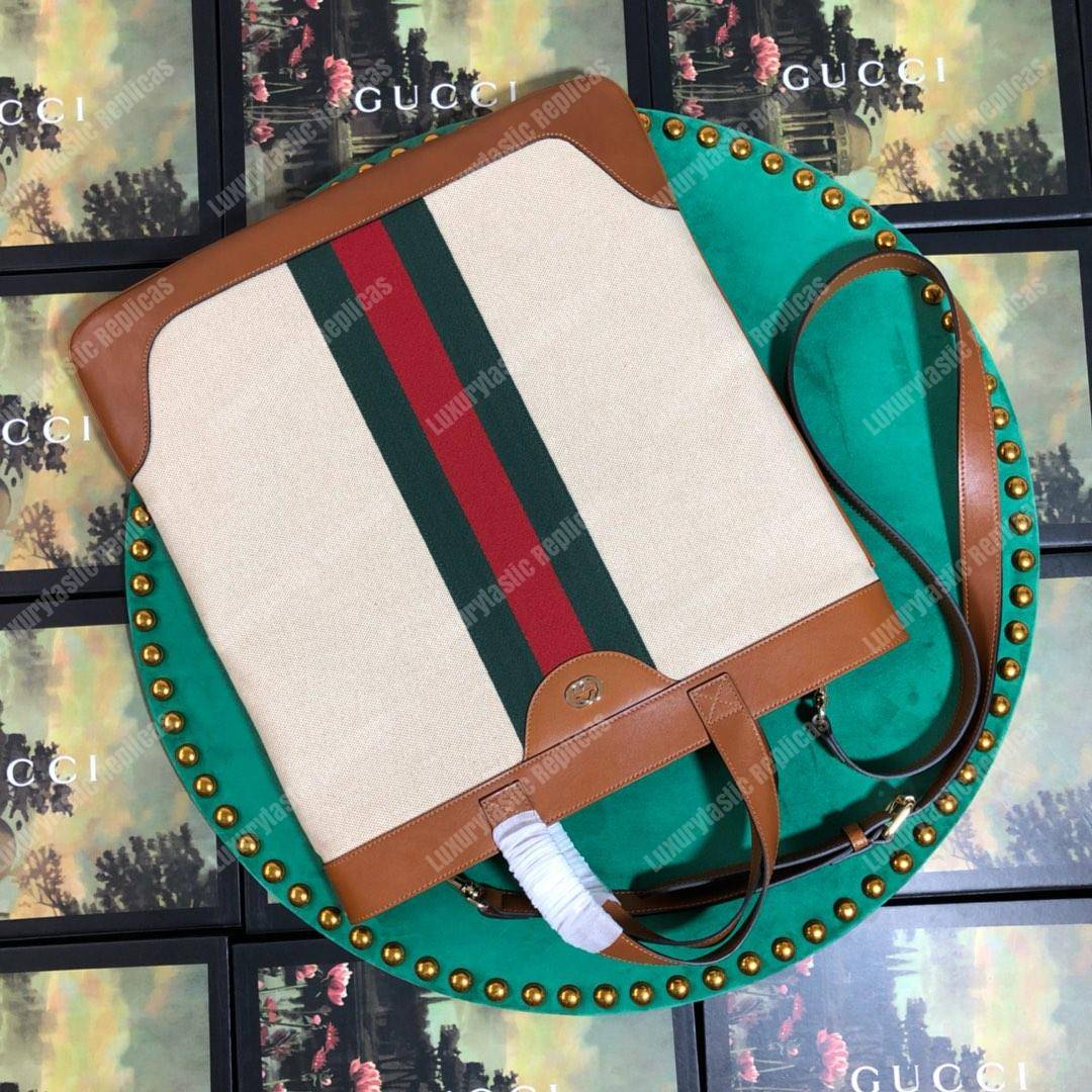 G*u*i large vintage canvas tote