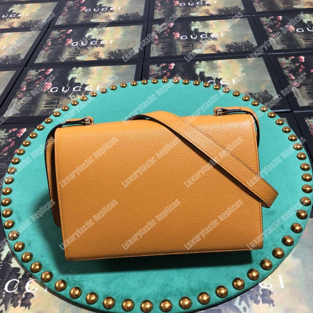 G*u*i zumi grainy leather small shoulder bag cognac