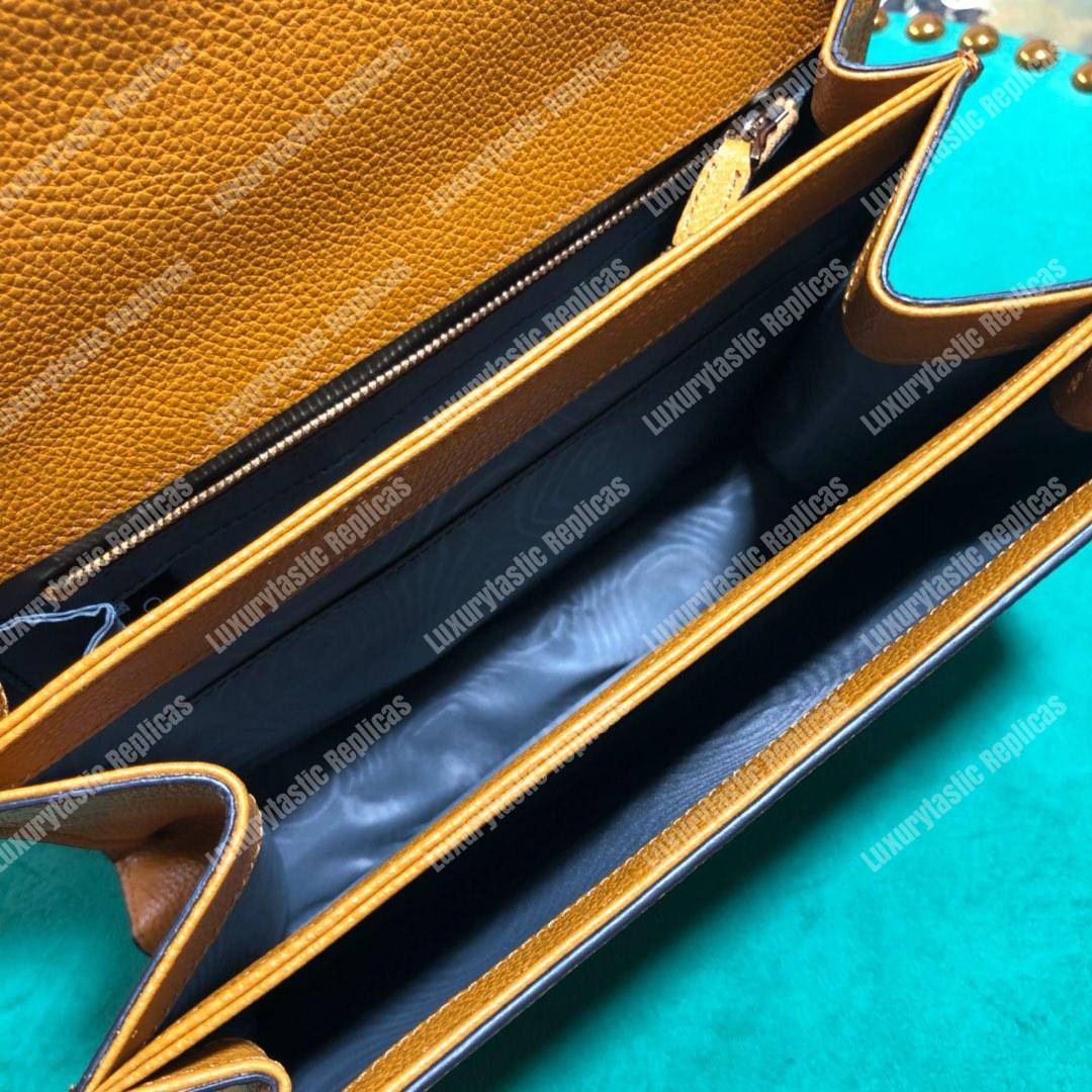 G*u*i zumi grainy leather small shoulder bag cognac