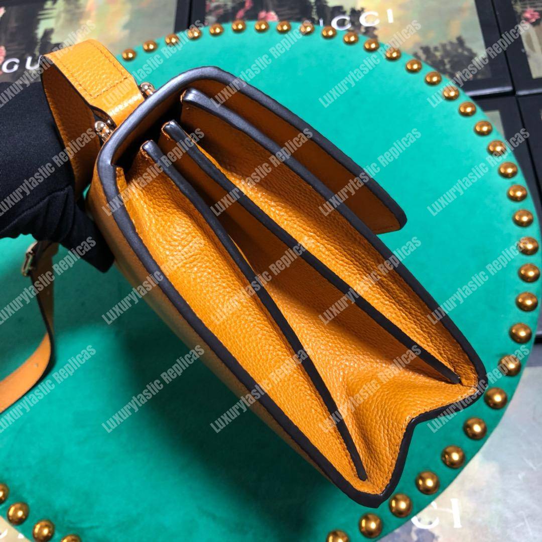 G*u*i zumi grainy leather small shoulder bag cognac