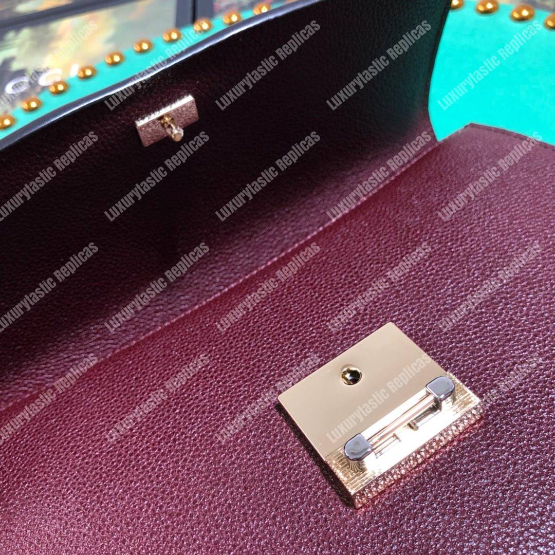 G*u*i zumi grainy leather small shoulder bag burgundy