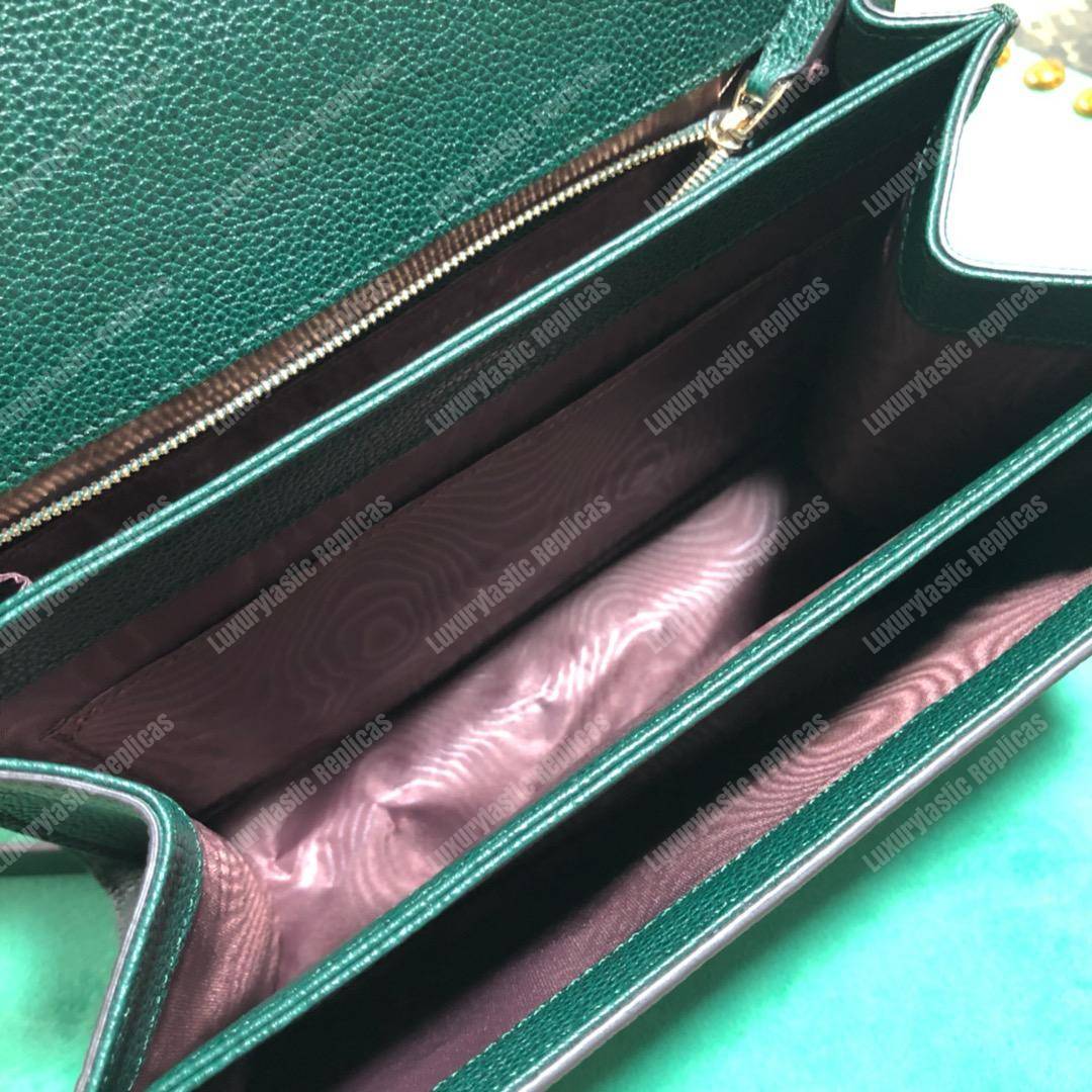 G*u*i zumi grainy leather small shoulder bag green