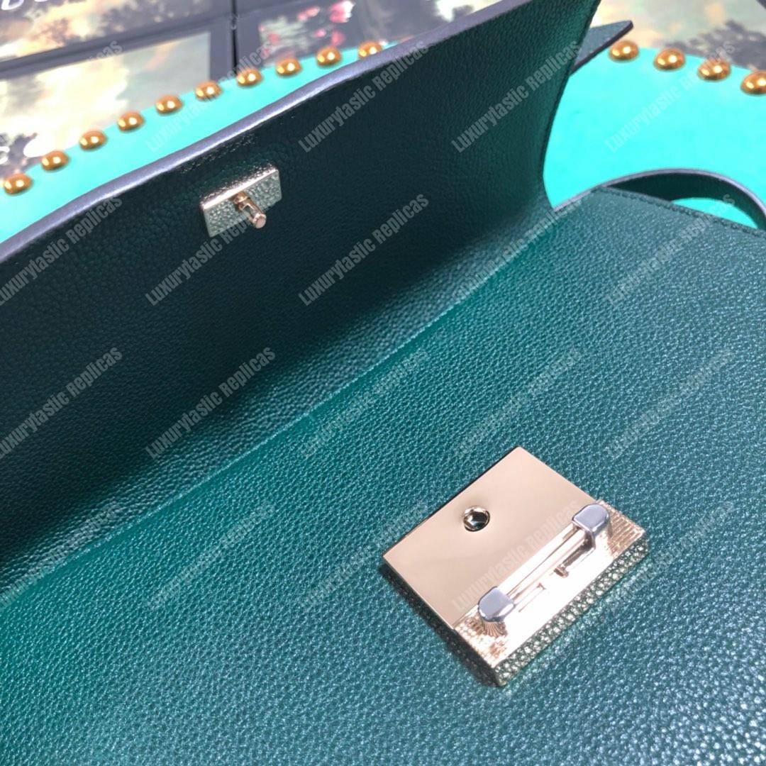 G*u*i zumi grainy leather small shoulder bag green