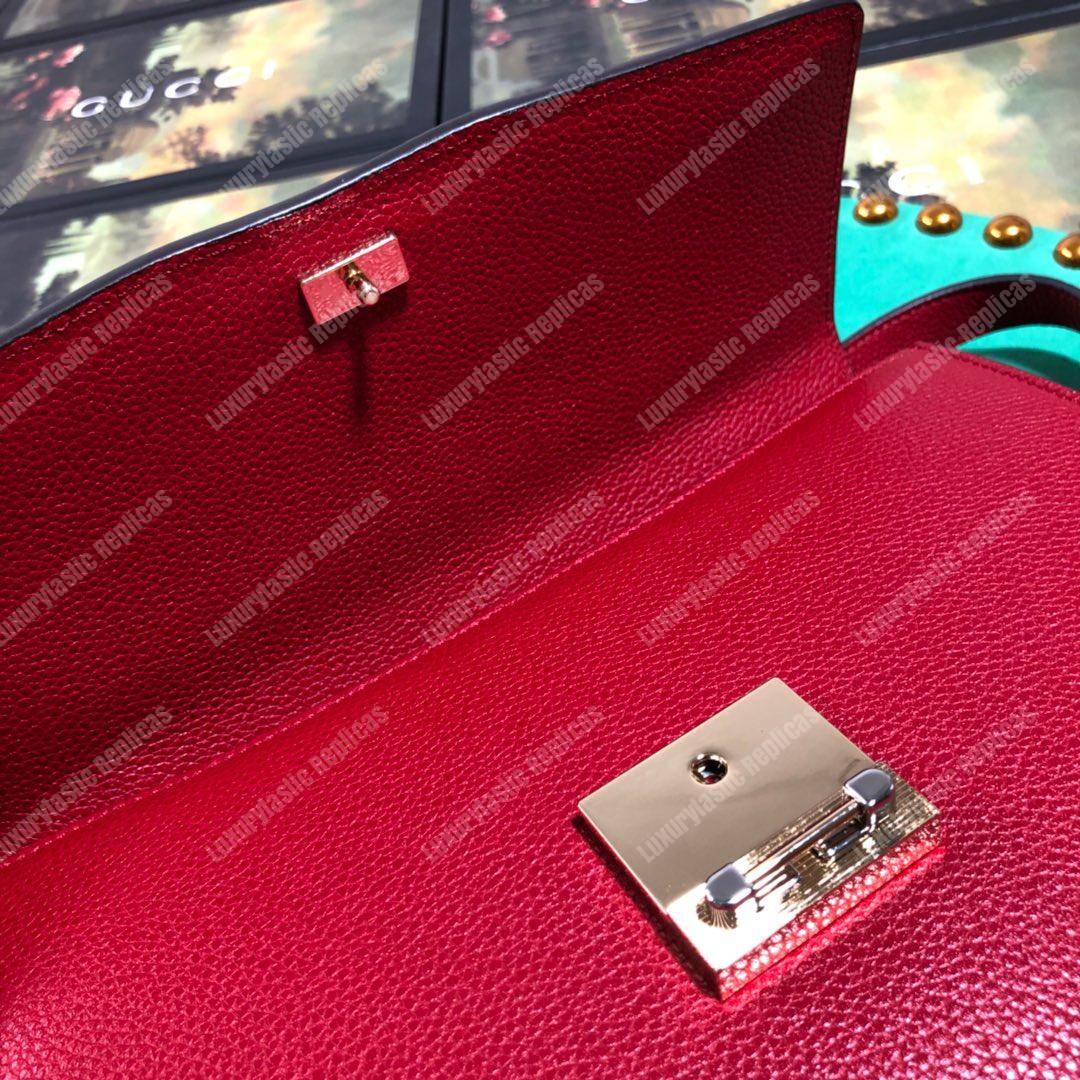 G*u*i zumi grainy leather small shoulder bag hisbiscus red