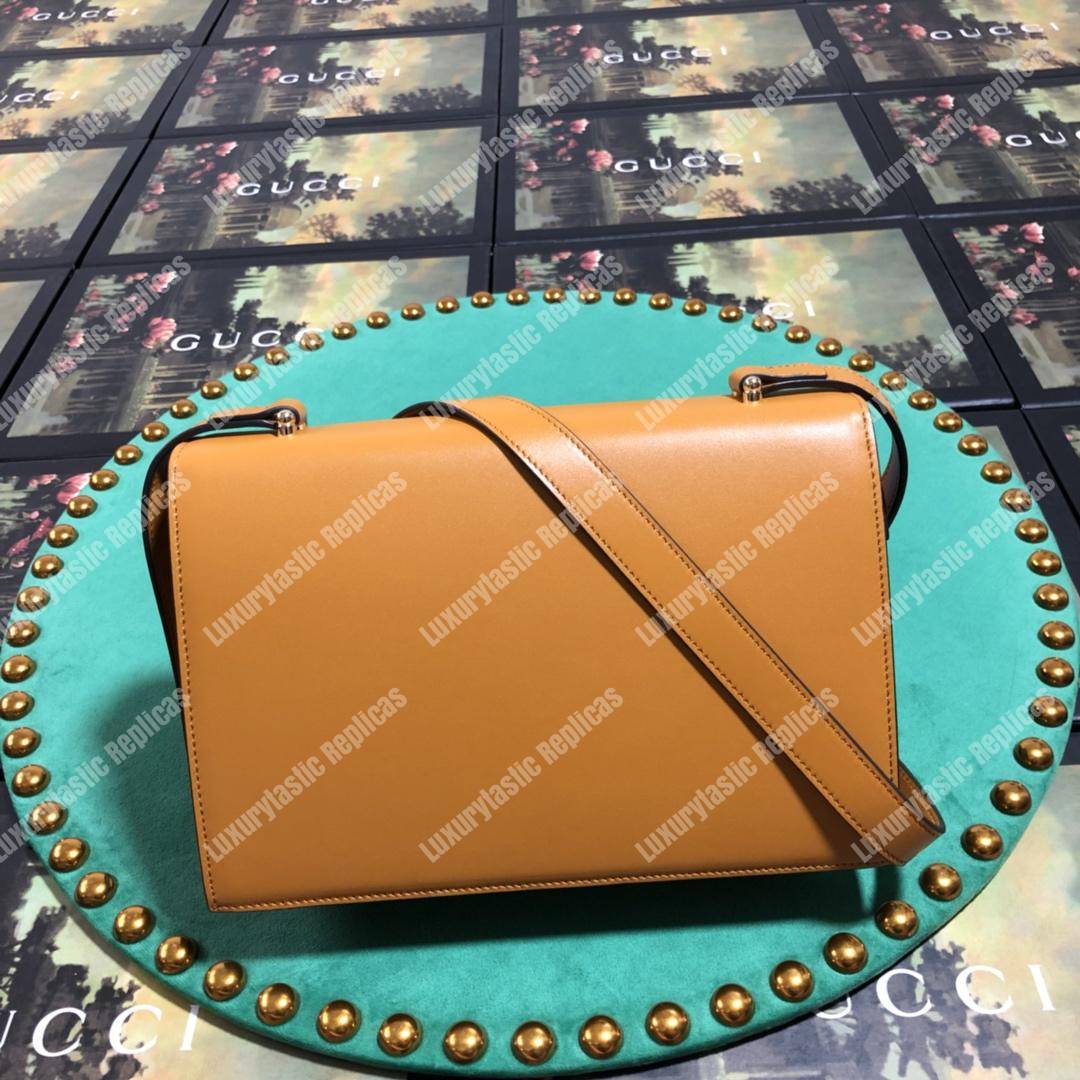 G*u*i zumi smooth leather small shoulder bag cognac