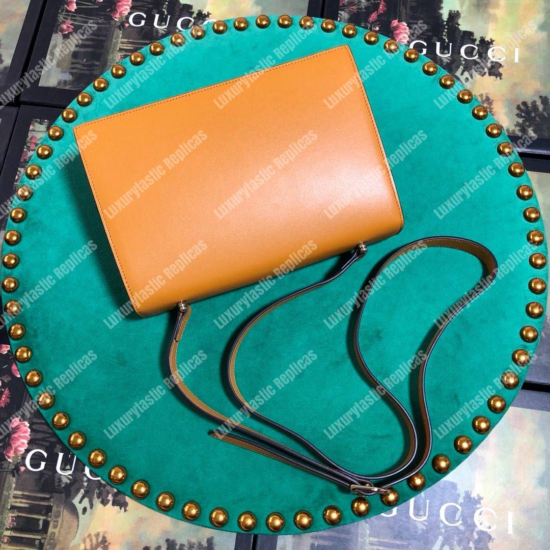 G*u*i zumi smooth leather small shoulder bag cognac