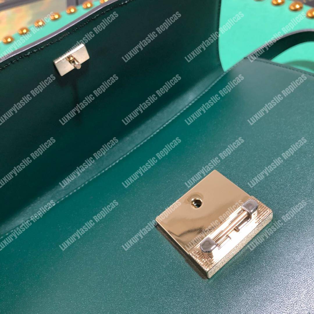 G*u*i zumi smooth leather small shoulder bag green