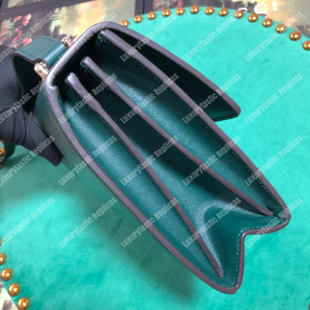 G*u*i zumi smooth leather small shoulder bag green