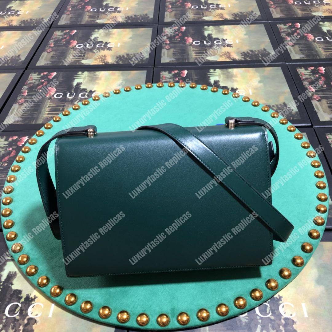 G*u*i zumi smooth leather small shoulder bag green