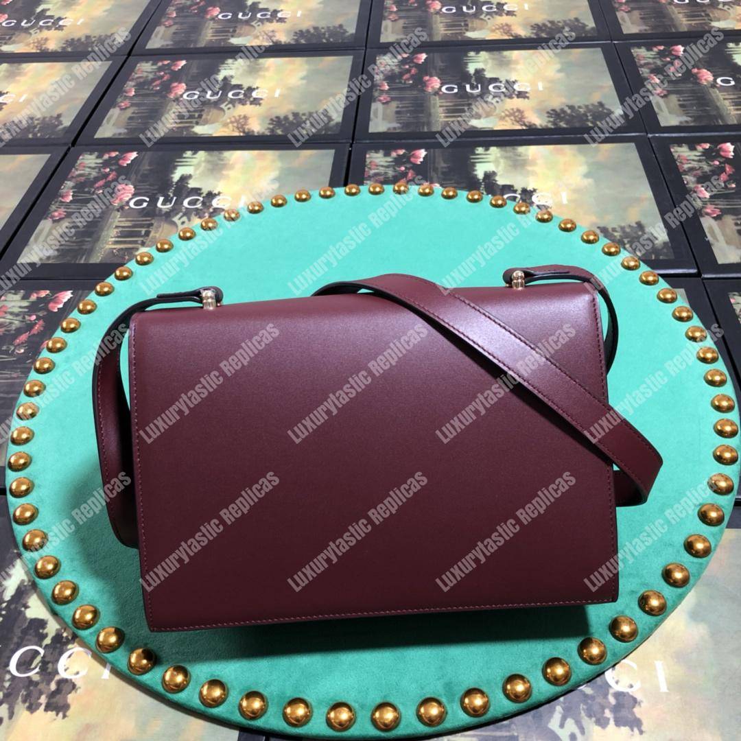 G*u*i zumi smooth leather small shoulder bag burgundy