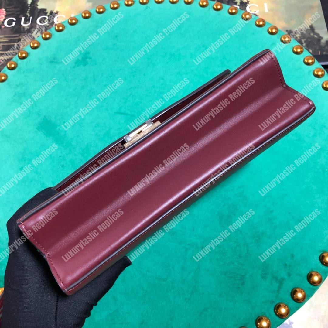 G*u*i zumi smooth leather small shoulder bag burgundy