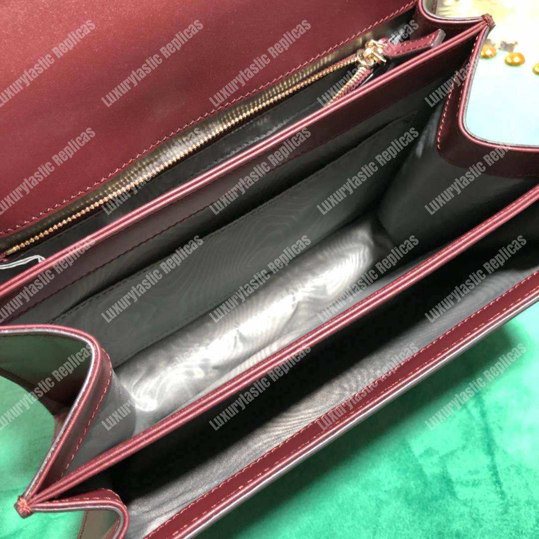 G*u*i zumi smooth leather small shoulder bag burgundy