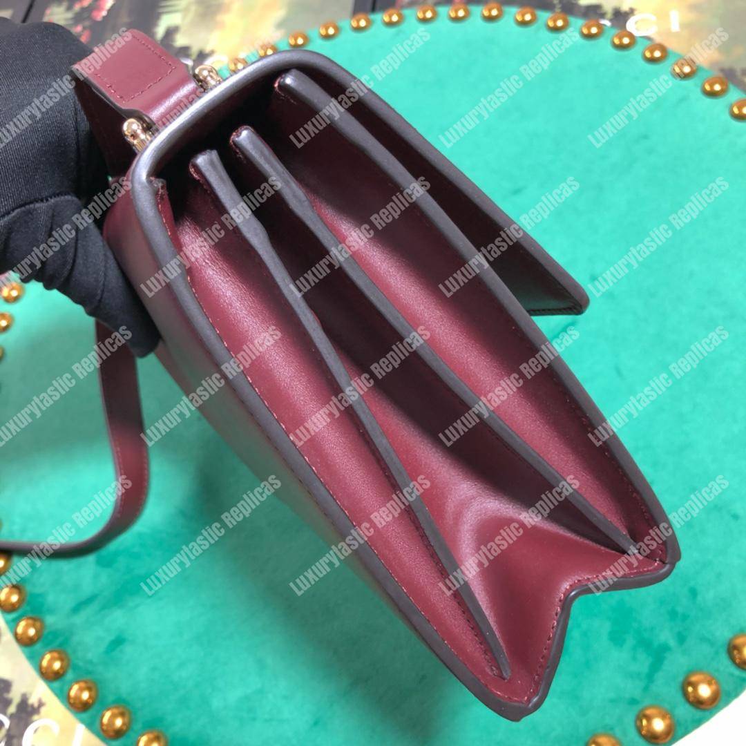 G*u*i zumi smooth leather small shoulder bag burgundy