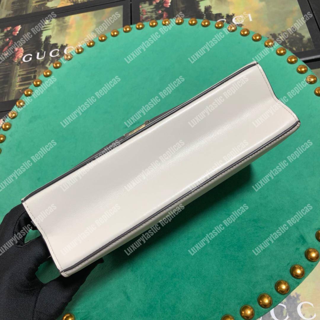 G*u*i zumi smooth leather small shoulder bag white