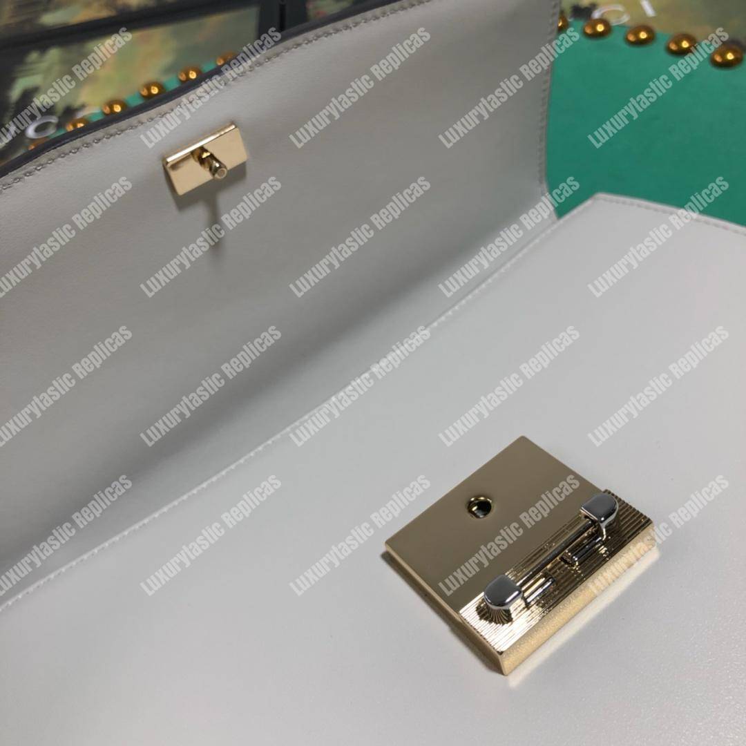 G*u*i zumi smooth leather small shoulder bag white