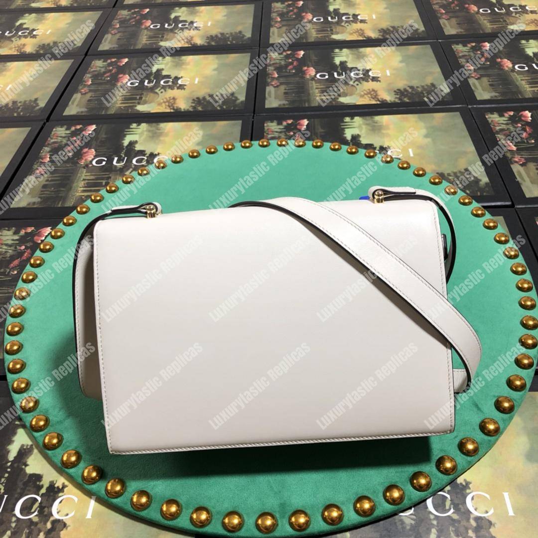 G*u*i zumi smooth leather small shoulder bag white