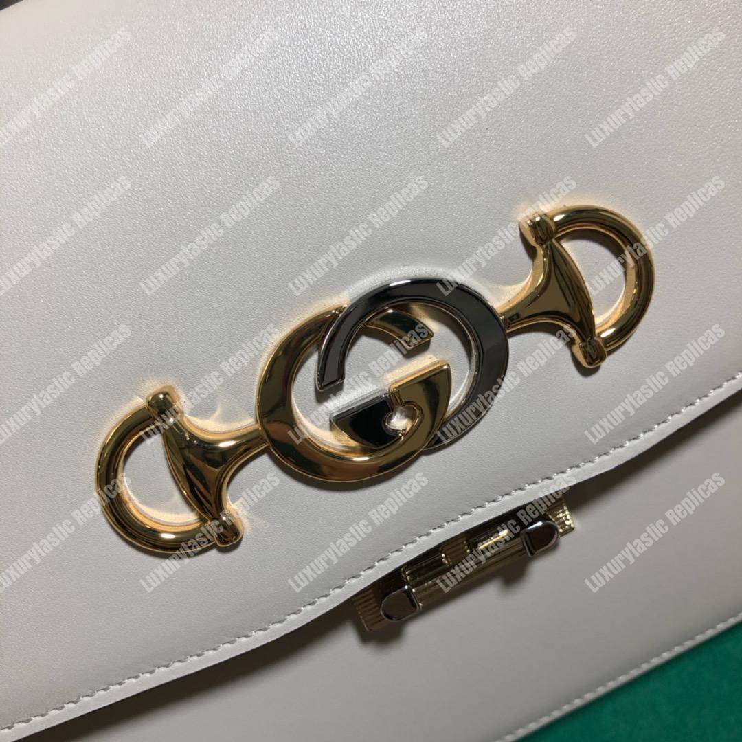 G*u*i zumi smooth leather small shoulder bag white