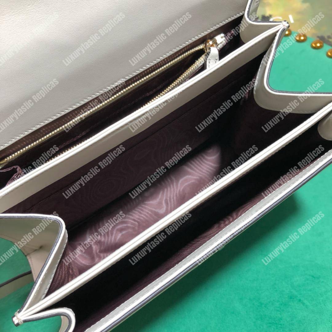 G*u*i zumi smooth leather small shoulder bag white