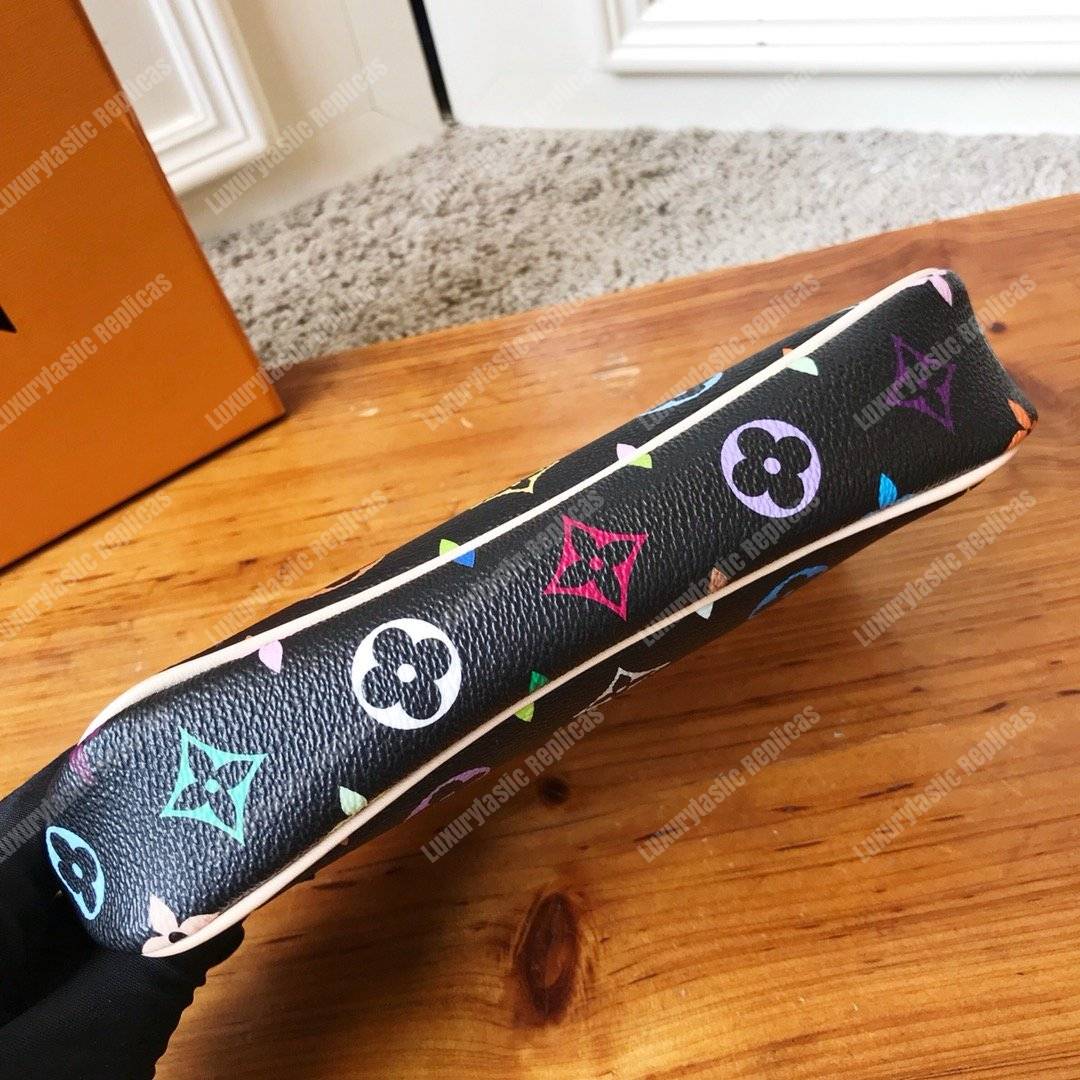 LV Pochette Accessories Monogram Multicolor Black Coated Canvas