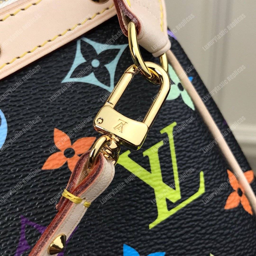 LV Pochette Accessories Monogram Multicolor Black Coated Canvas