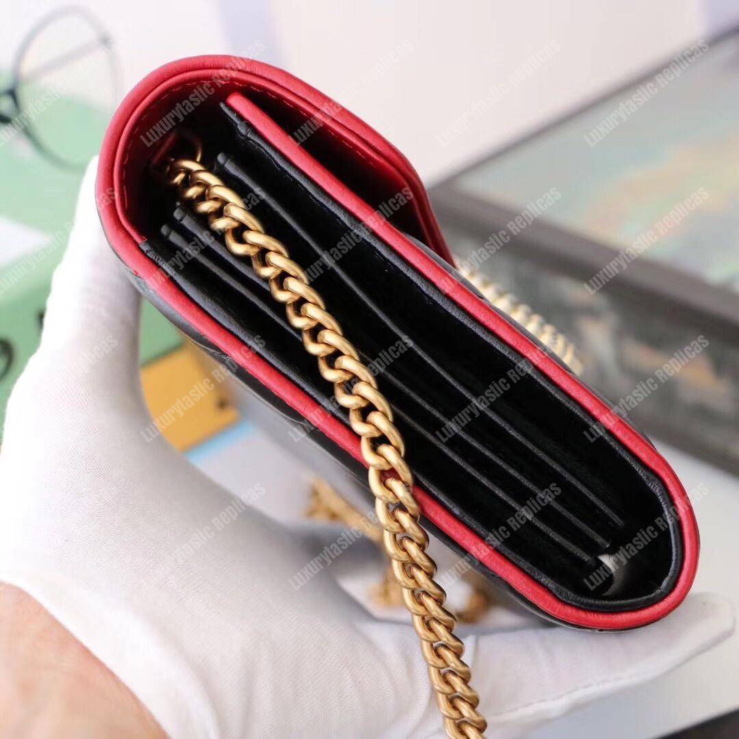 G*u*i gg marmont quilted shoulder bag black cerise