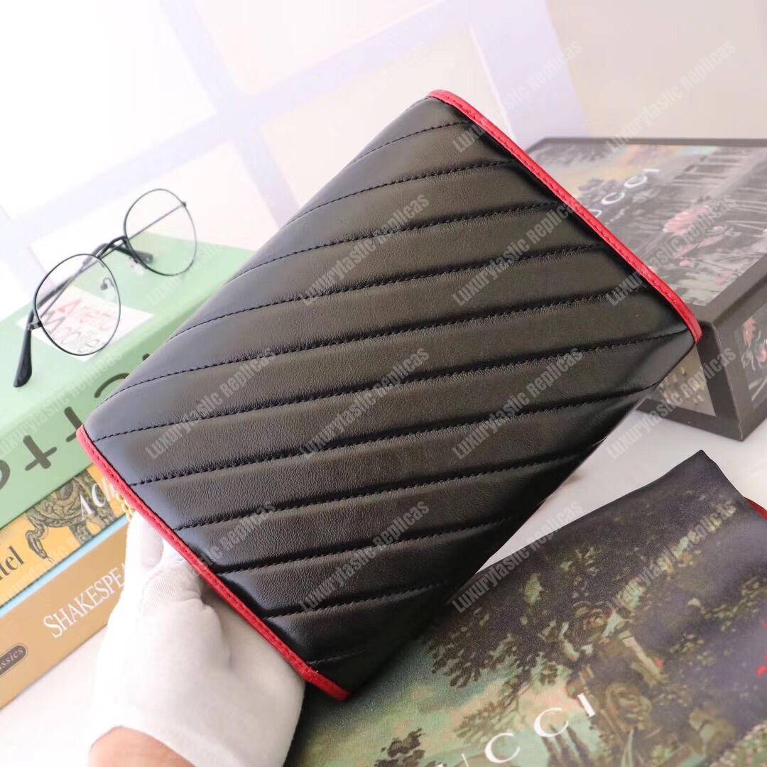 G*u*i gg marmont quilted shoulder bag black cerise