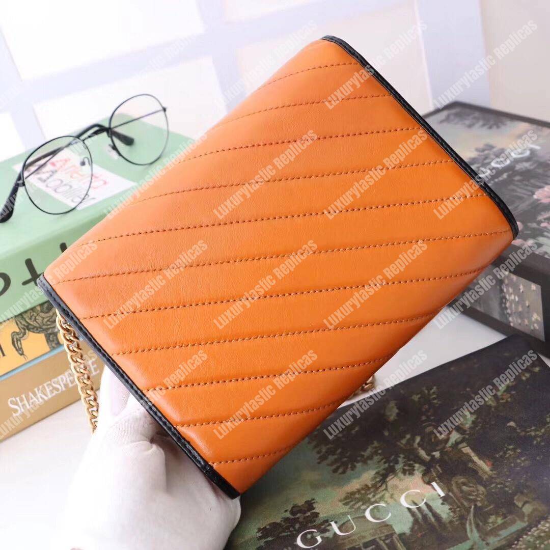 G*u*i gg marmont quilted shoulder bag cognac