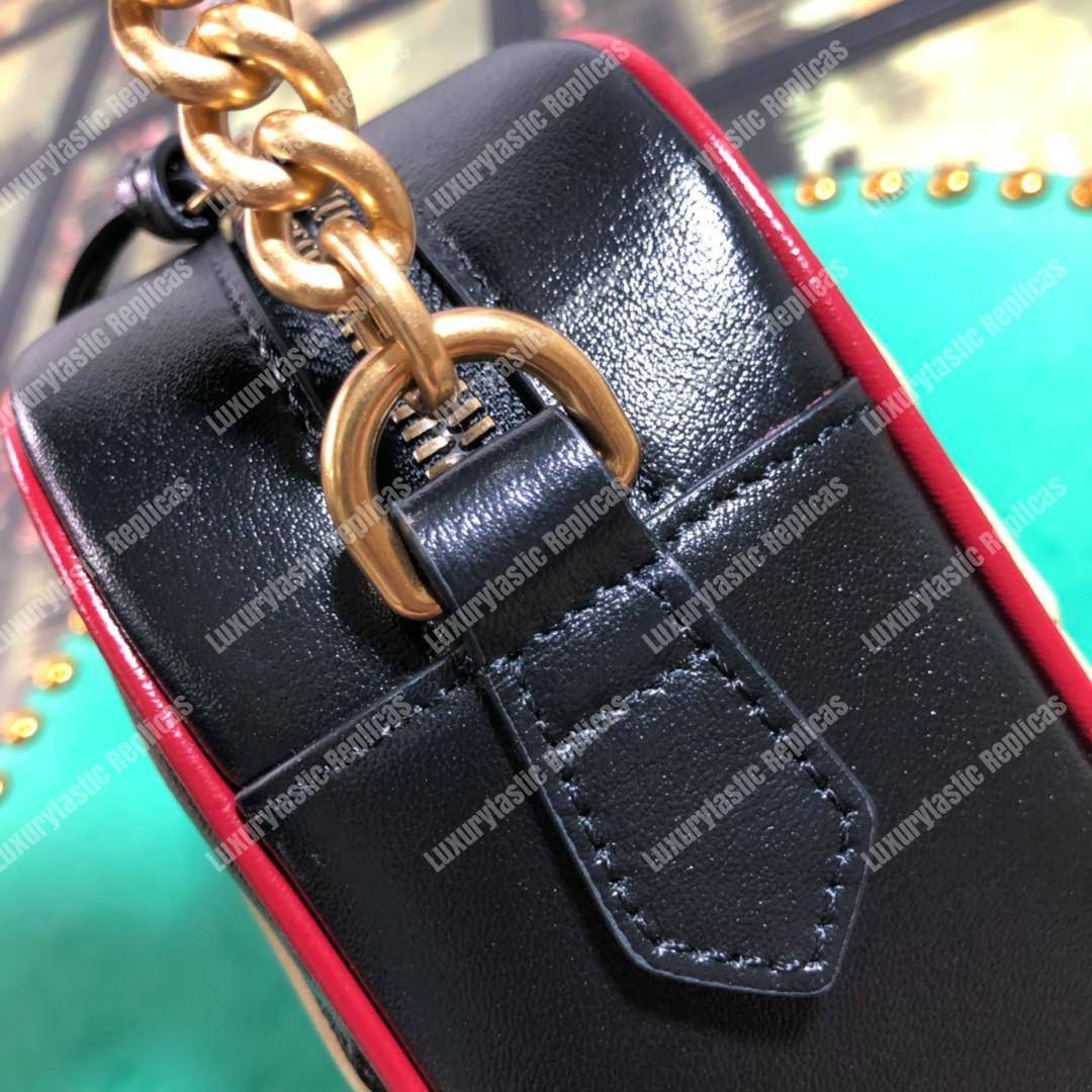 G*u*i gg marmont matelassé small shoulder bag black beige