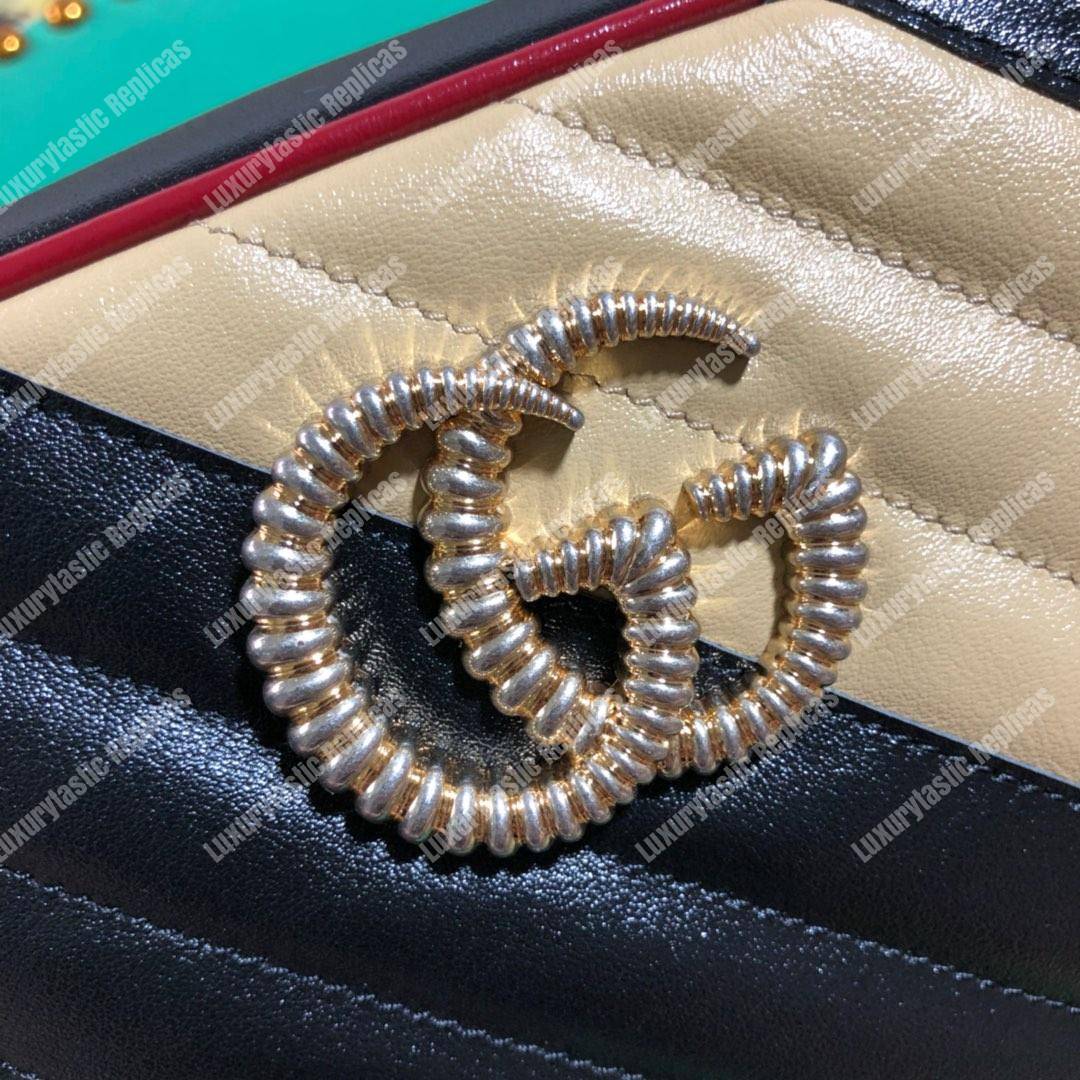 G*u*i gg marmont matelassé small shoulder bag black beige