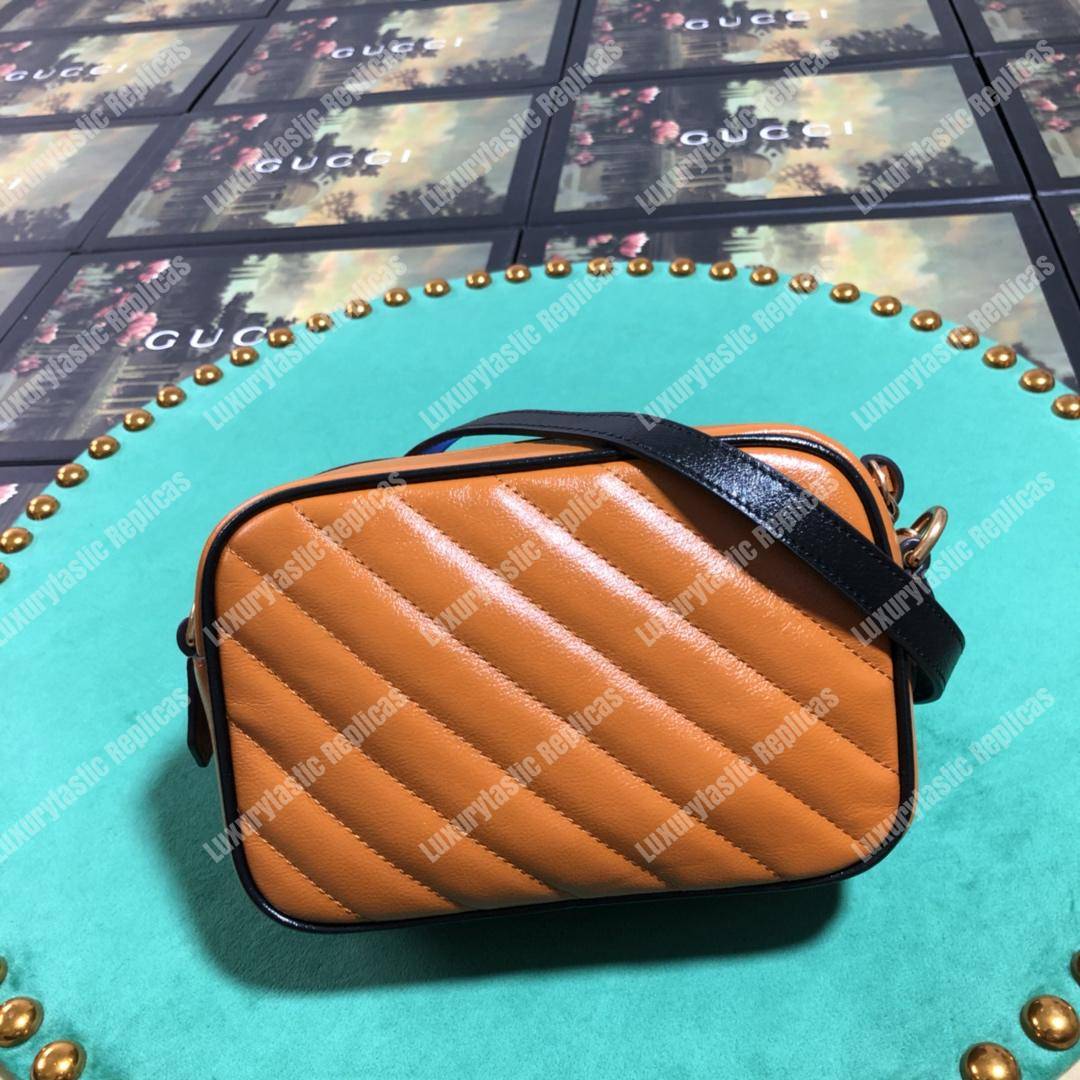 G*u*i gg marmont matelassé mini bag cognac