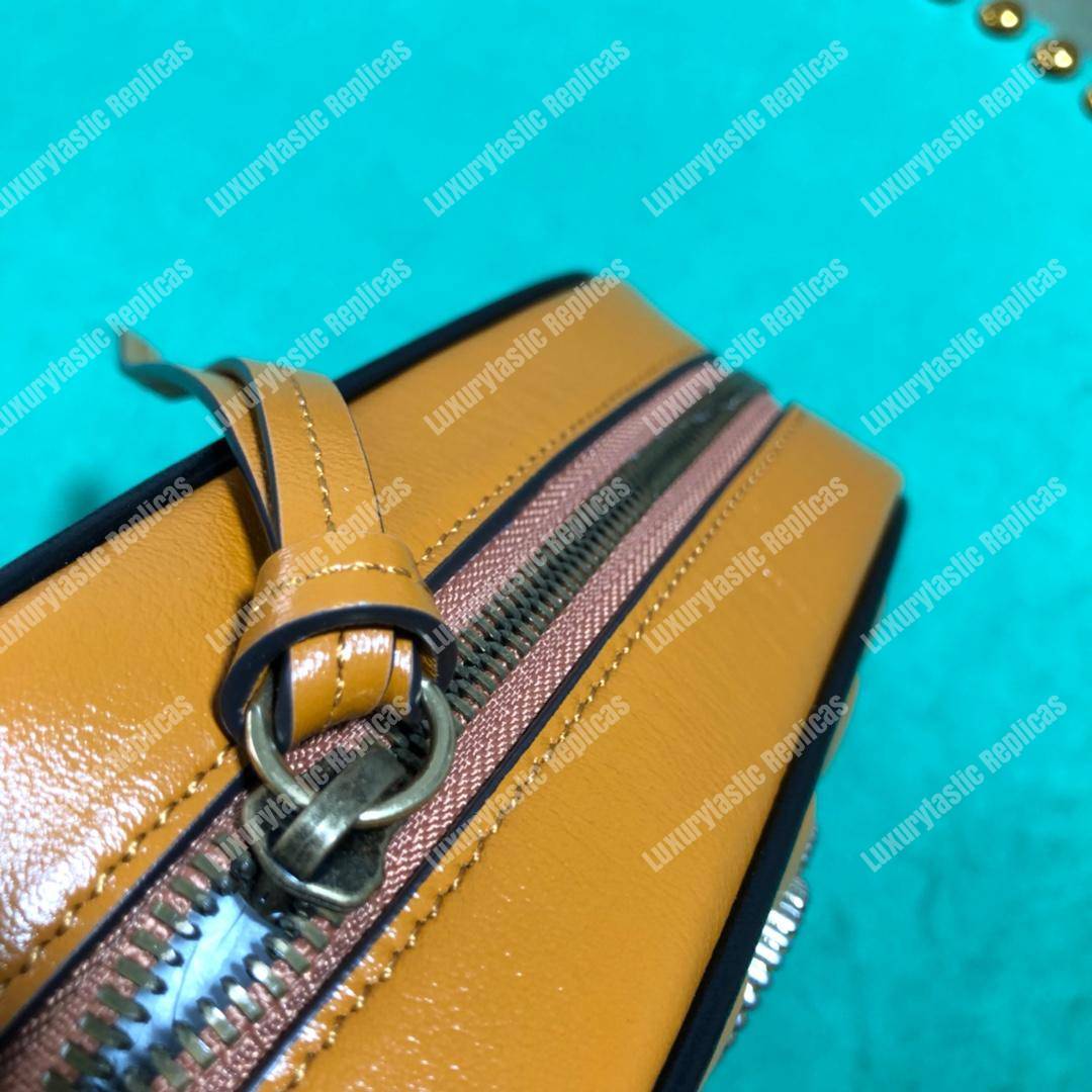 G*u*i gg marmont matelassé mini bag cognac