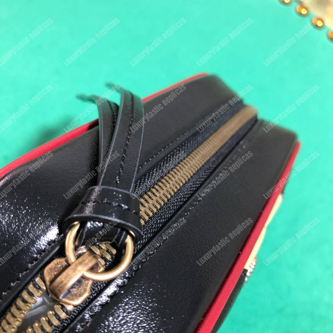 G*u*i gg marmont matelassé mini bag black beige