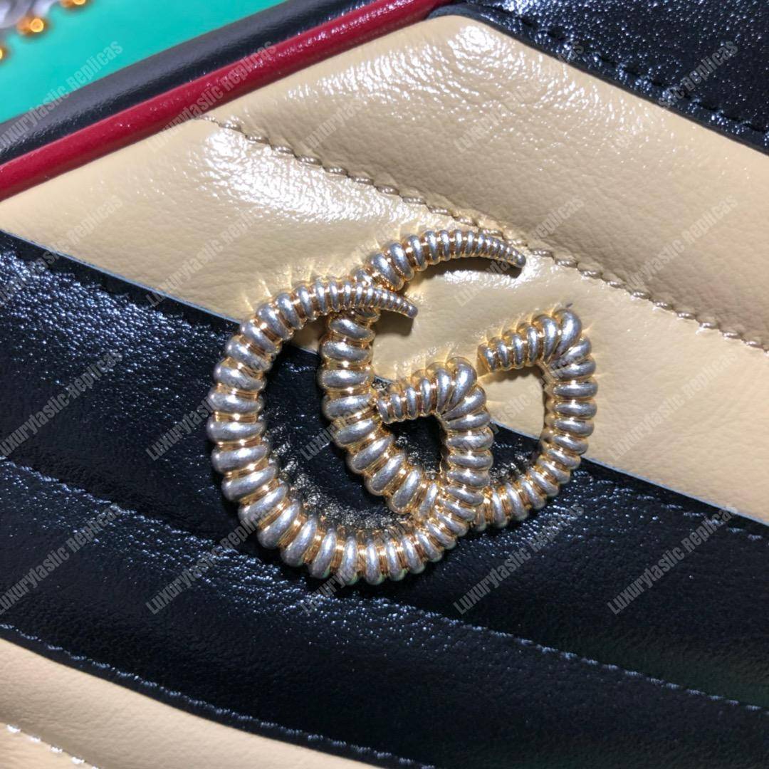 G*u*i gg marmont matelassé mini bag black beige