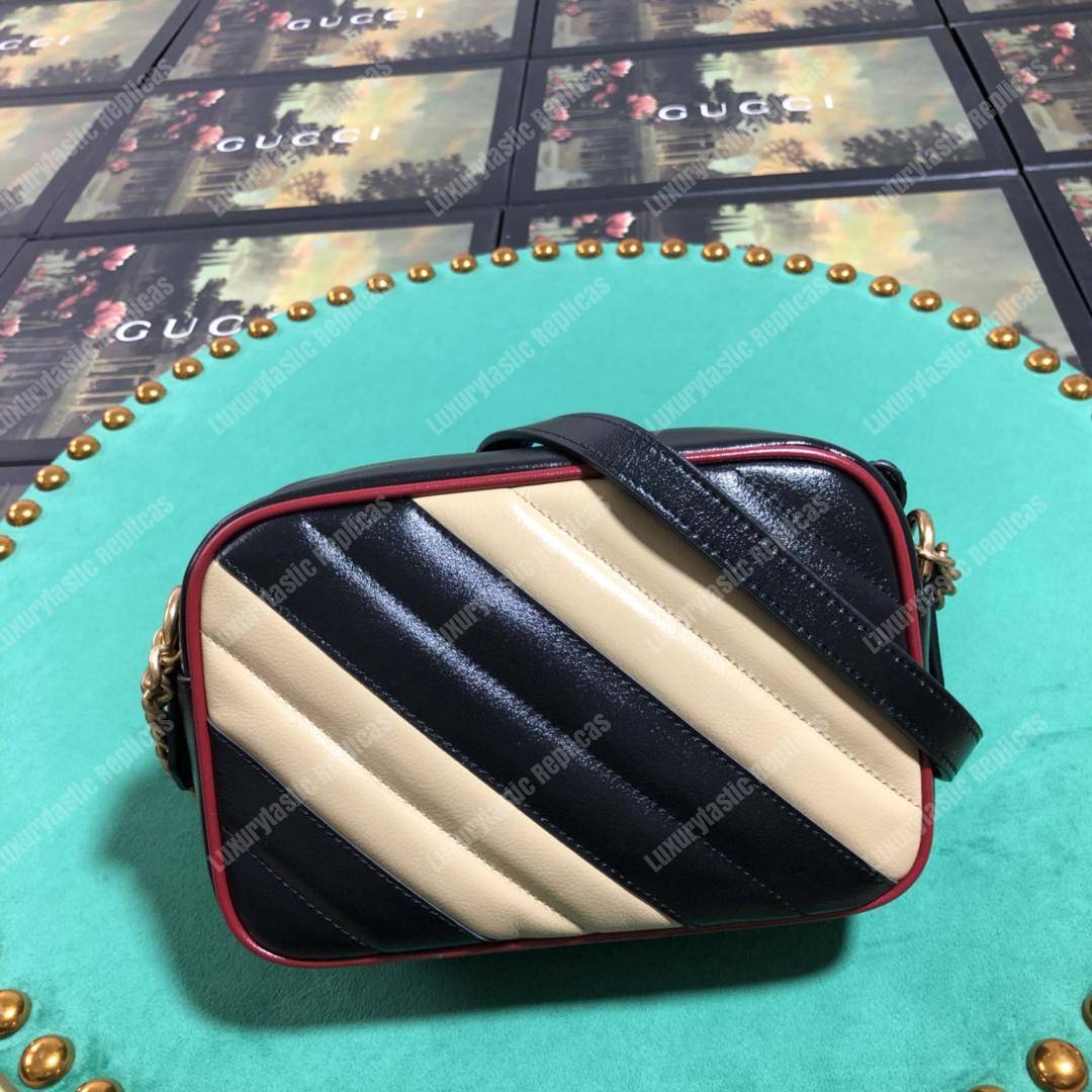 G*u*i gg marmont matelassé mini bag black beige