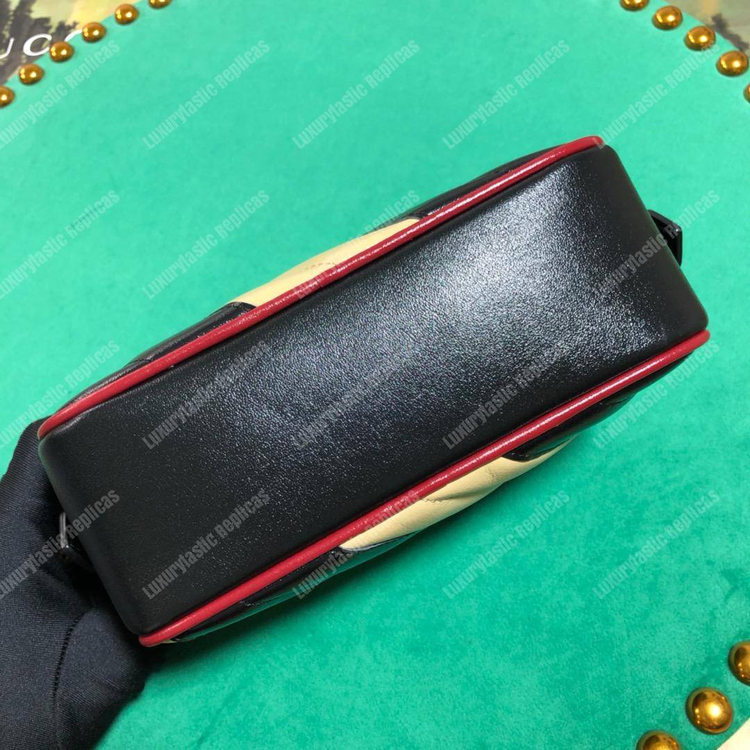 G*u*i gg marmont matelassé mini bag black beige